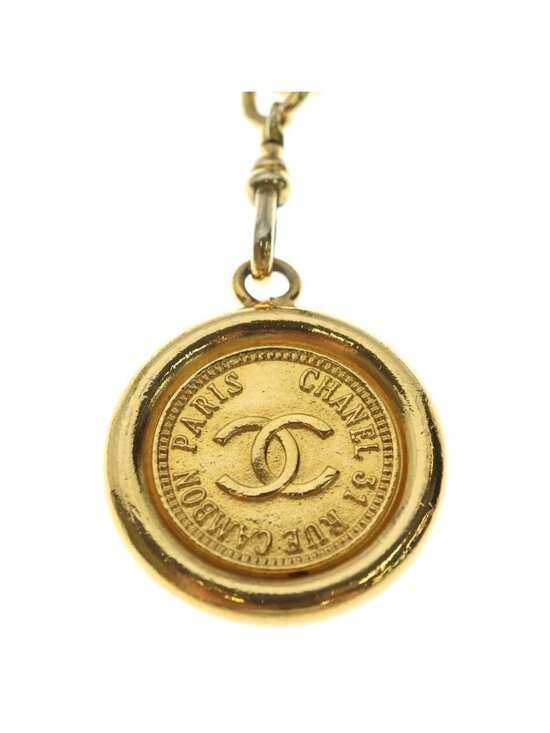 Chanel Cambon CC Logo Plate Leather Chain Belt Gold main image 5